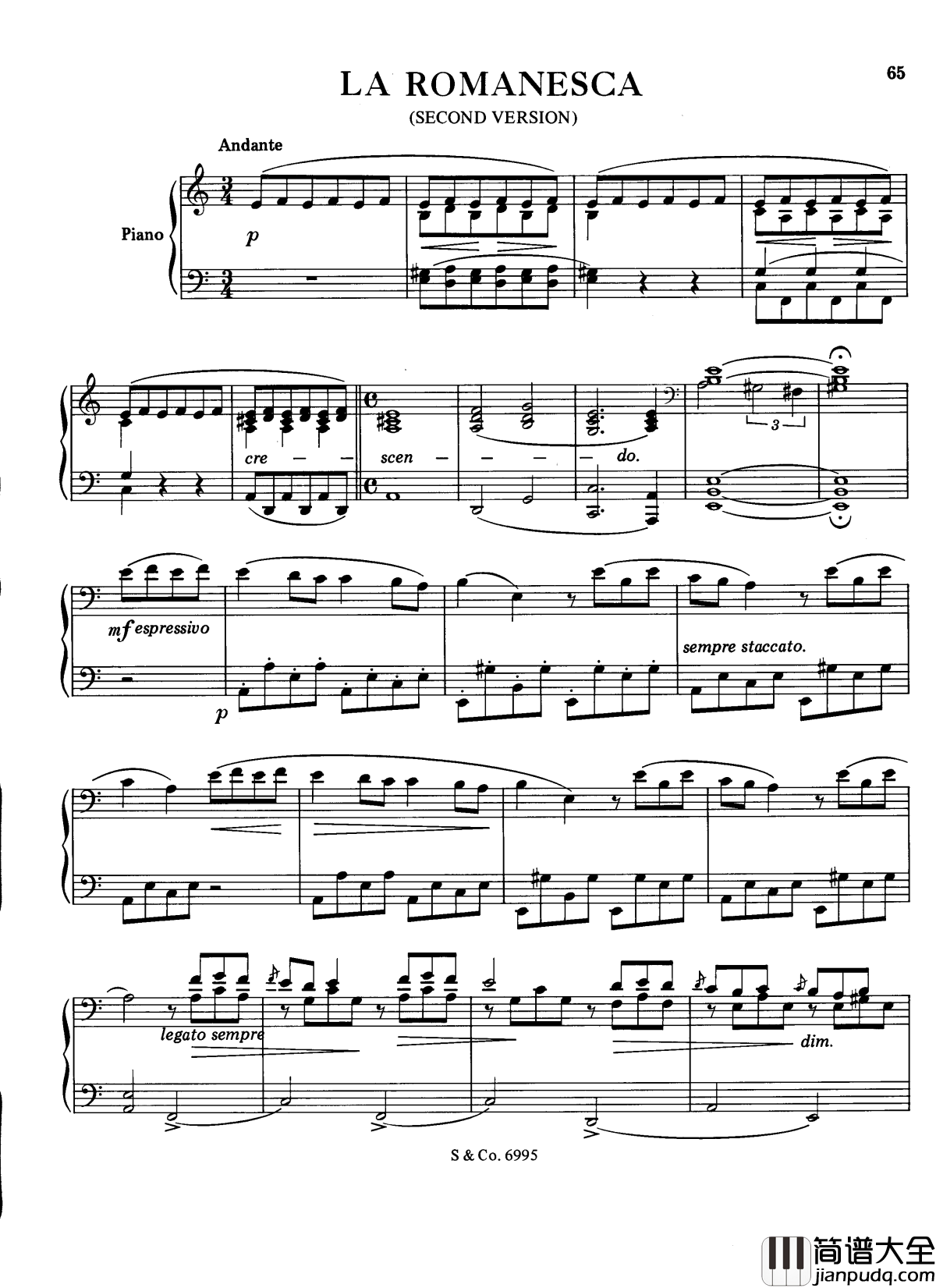 LA_ROMANESCA钢琴谱S.252a_李斯特