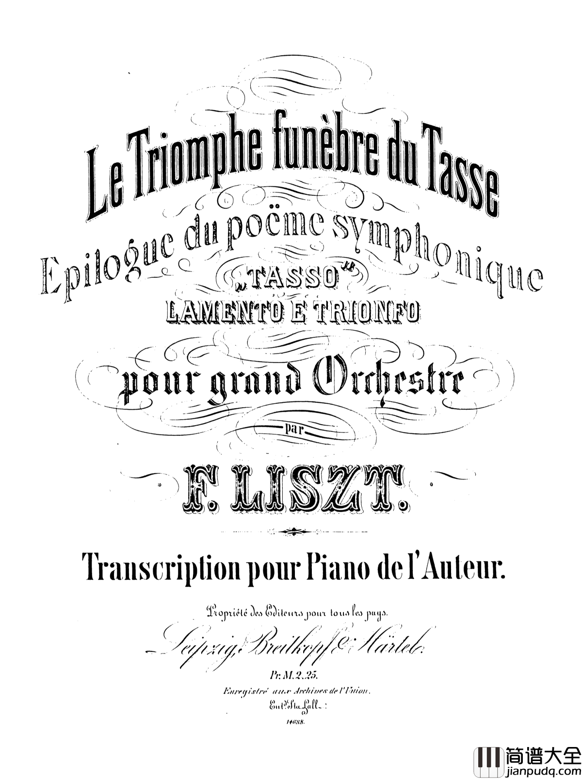 塔索的丧葬凯旋S.517钢琴谱_李斯特