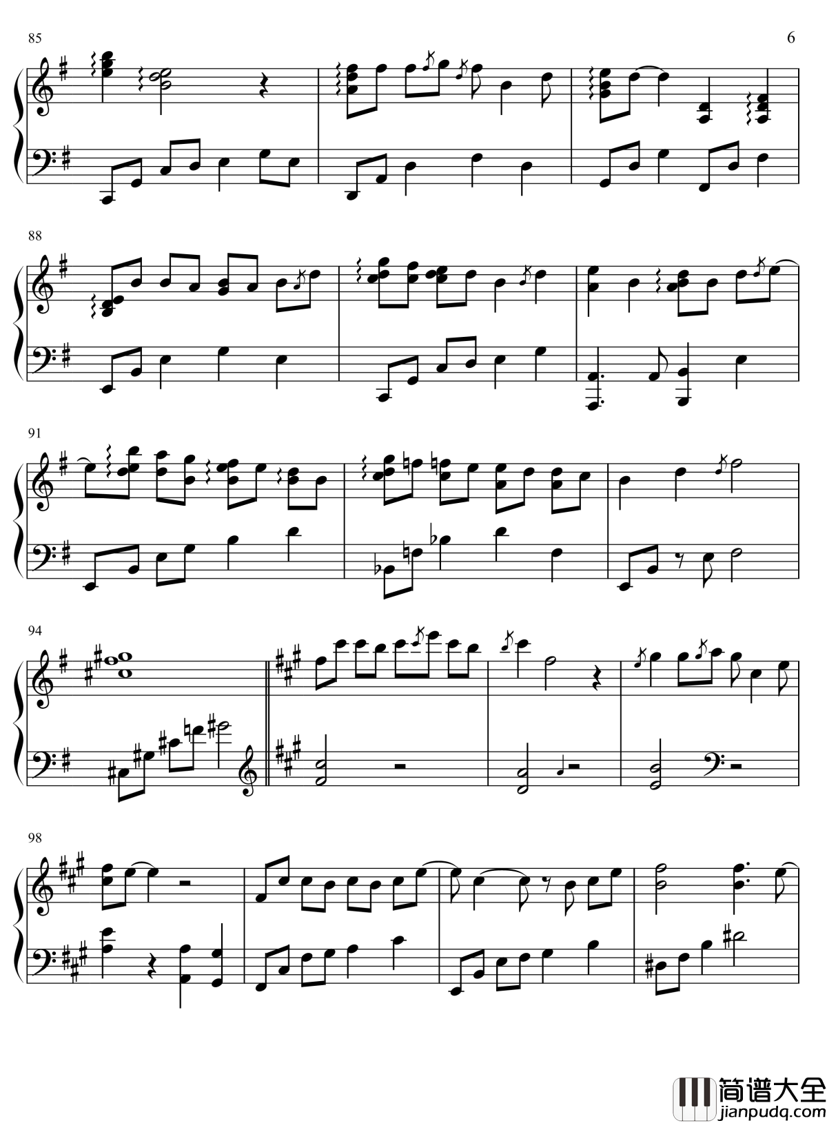 涼涼钢琴谱_三生三世十里桃花