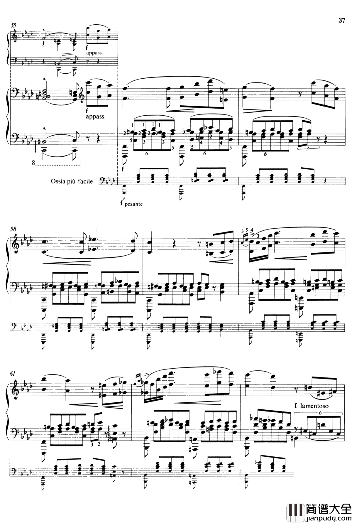 李斯特悲歌钢琴谱S.168_普契尼