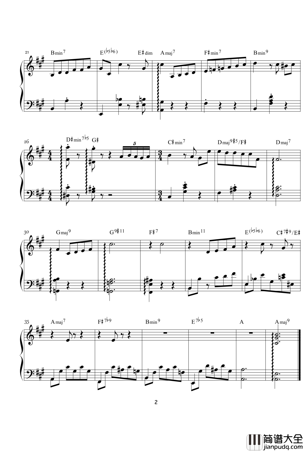 纸花易折钢琴谱_KioooS