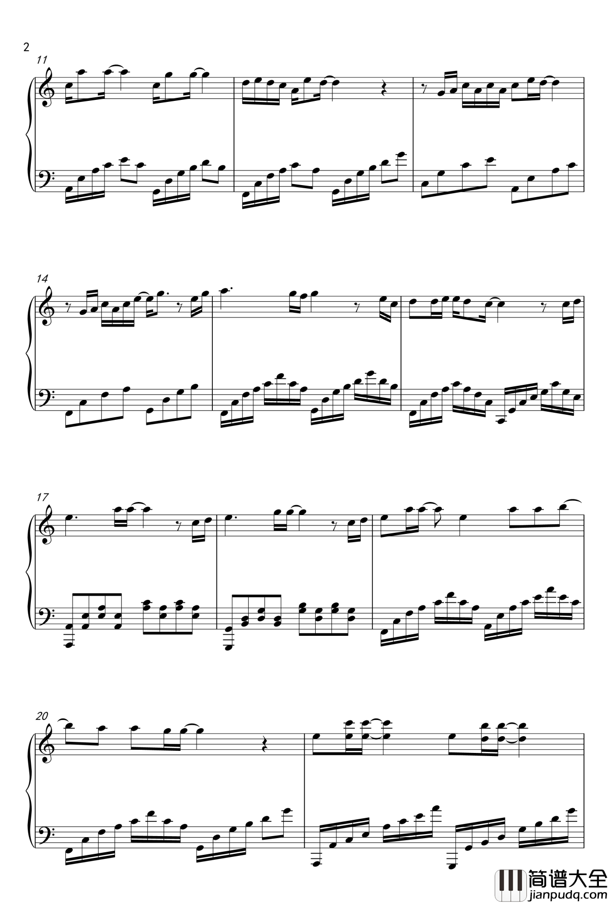 夙念_大唐荣耀插曲钢琴谱_郁可唯