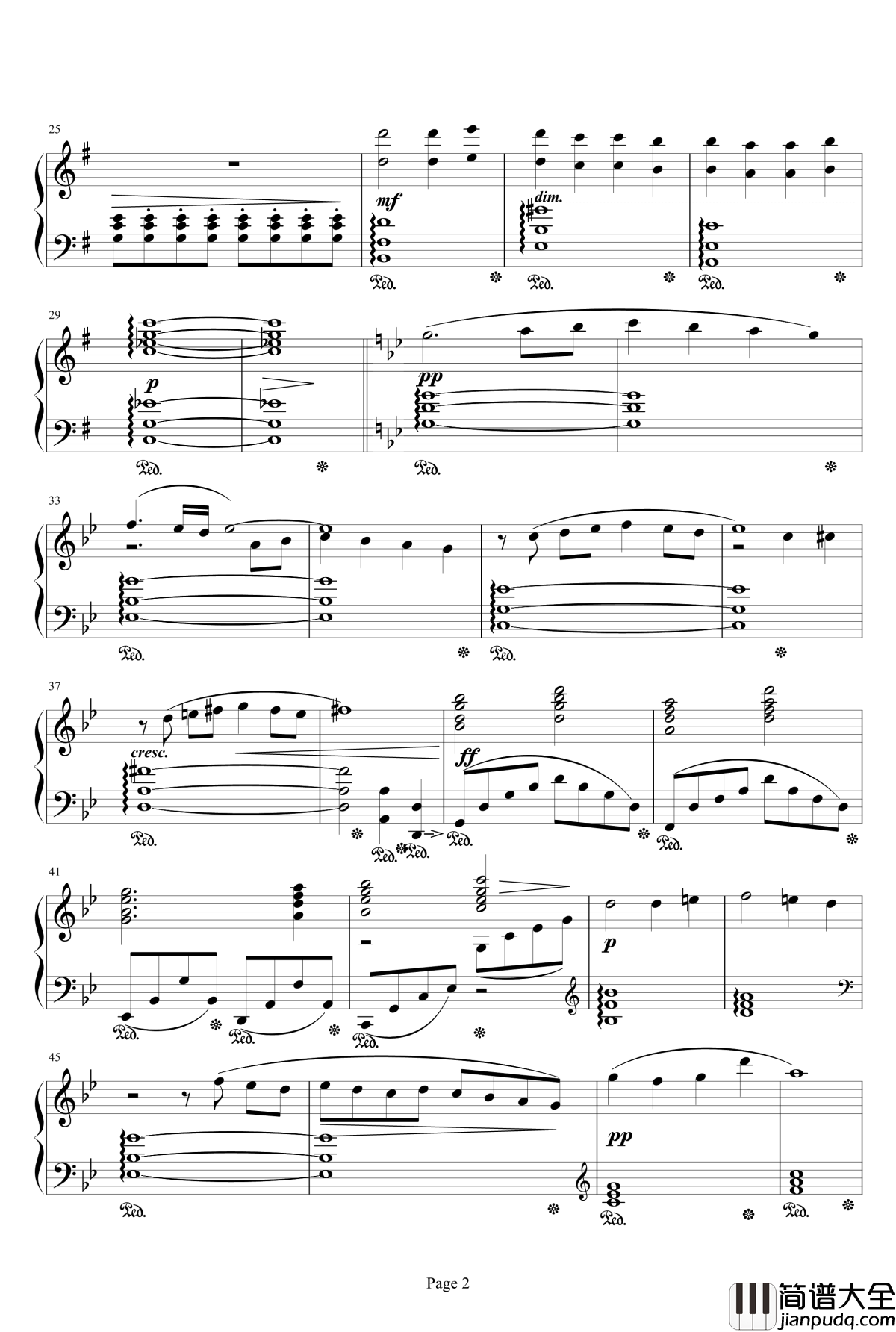 その扉の向こうに钢琴谱_最终幻想