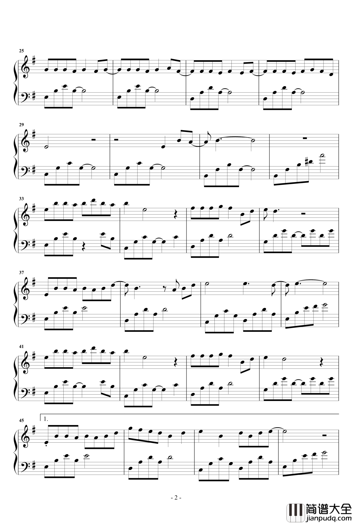 凉凉_原声版钢琴谱_张碧晨