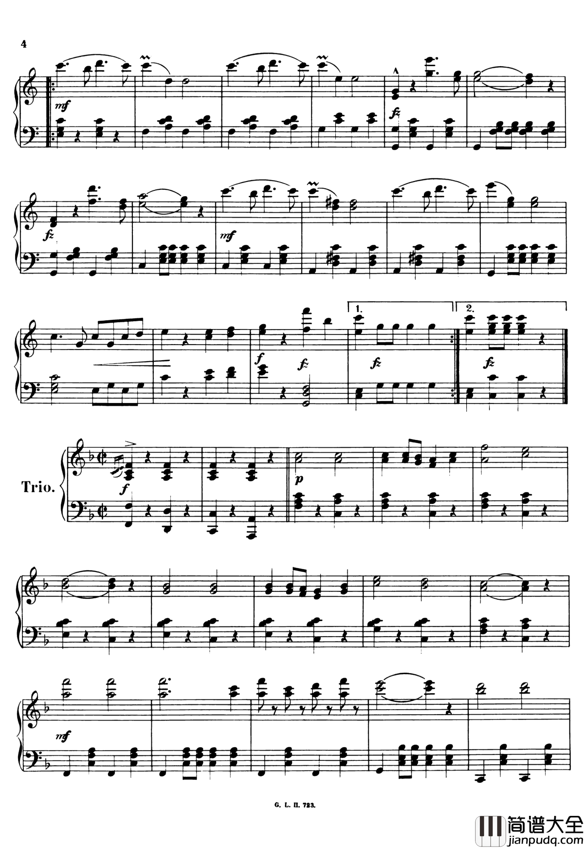 祝您健康进行曲__Op.456钢琴谱_小约翰施特劳斯