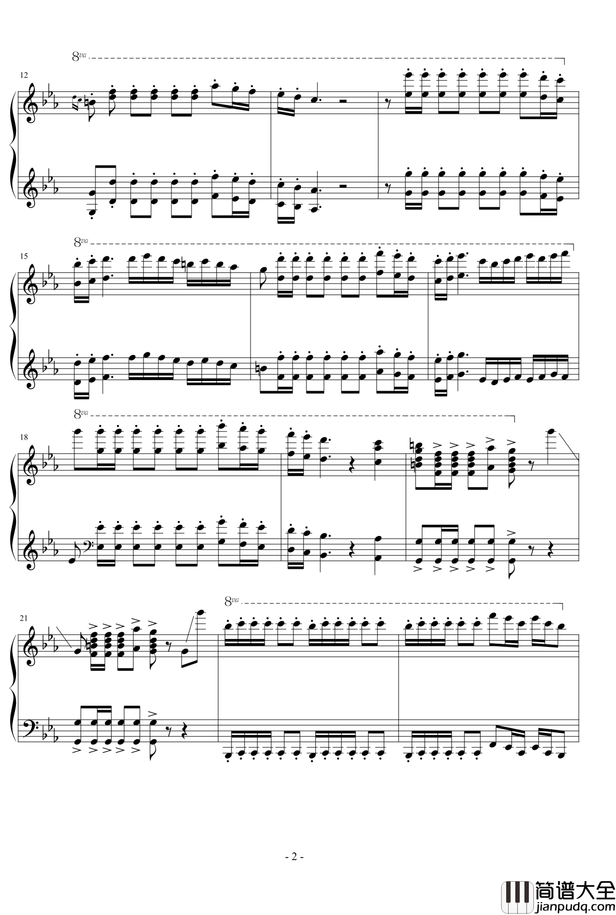 Huljic_Fiesta钢琴谱_Maksim_Mrvica_狂欢节_马克西姆__最接近原版_Maksim·Mrvica