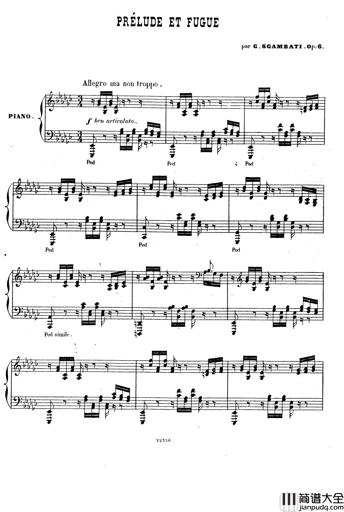_前奏曲与赋格_Op.6钢琴谱_斯甘巴蒂
