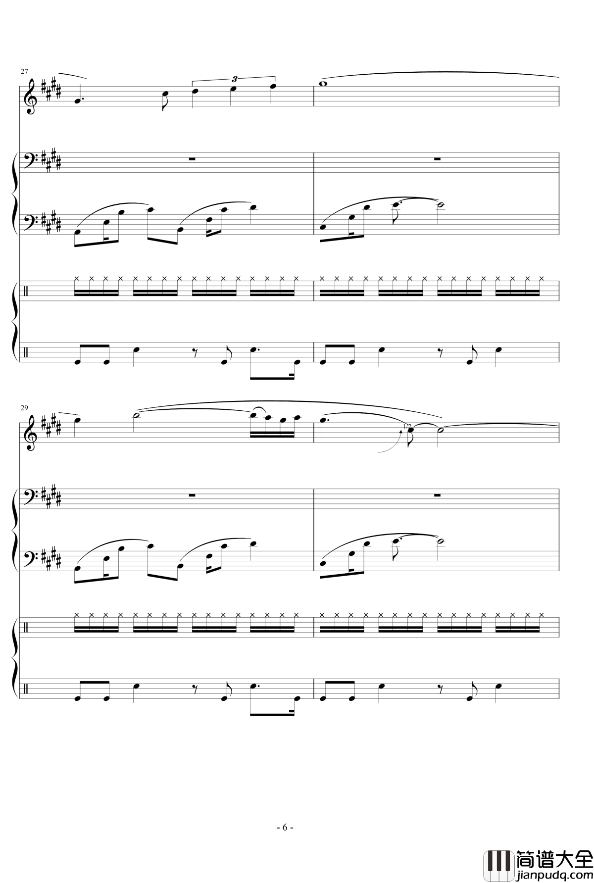 Represent钢琴谱___Dj_Okawari_总谱_DJ_Okawari