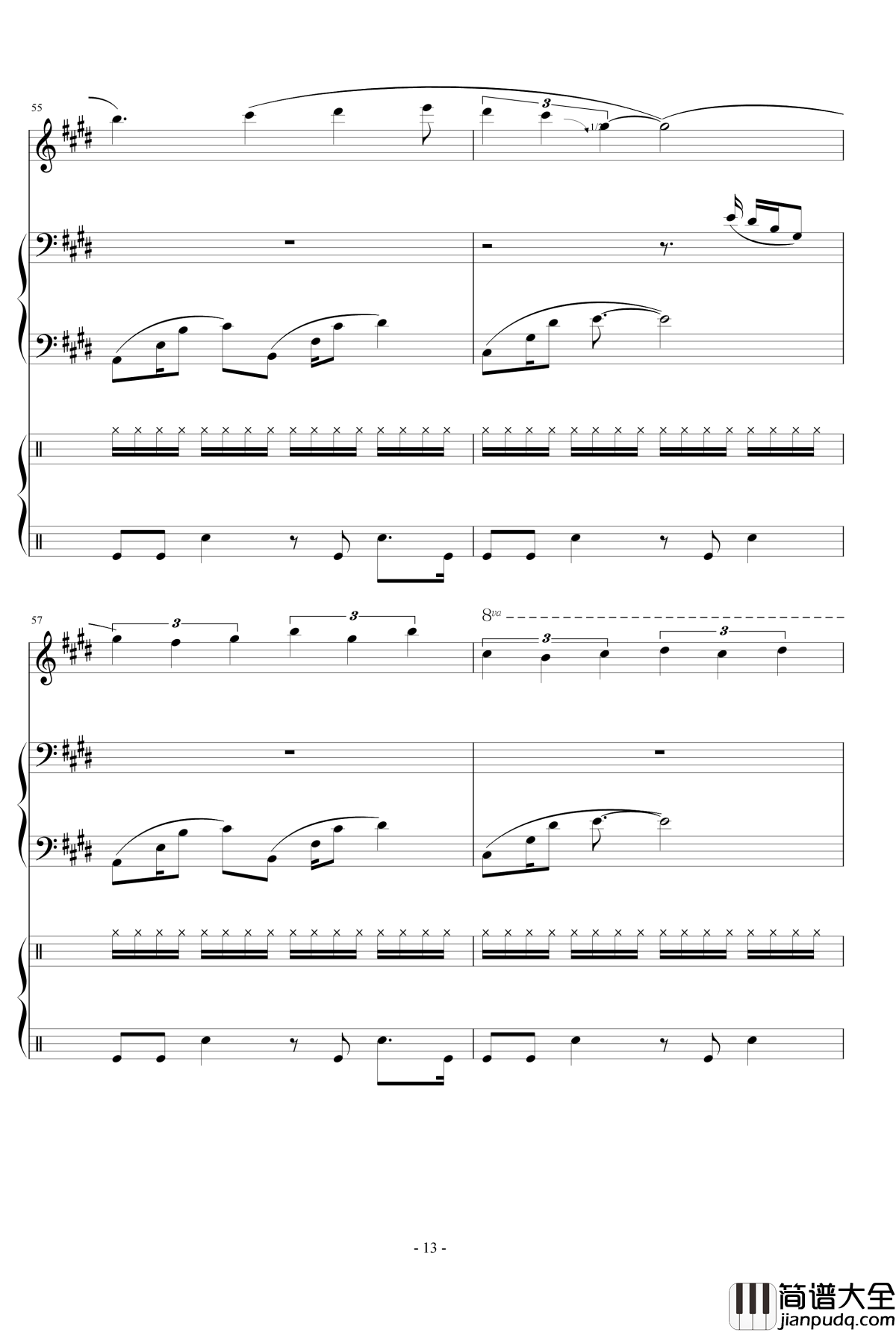 Represent钢琴谱___Dj_Okawari_总谱_DJ_Okawari