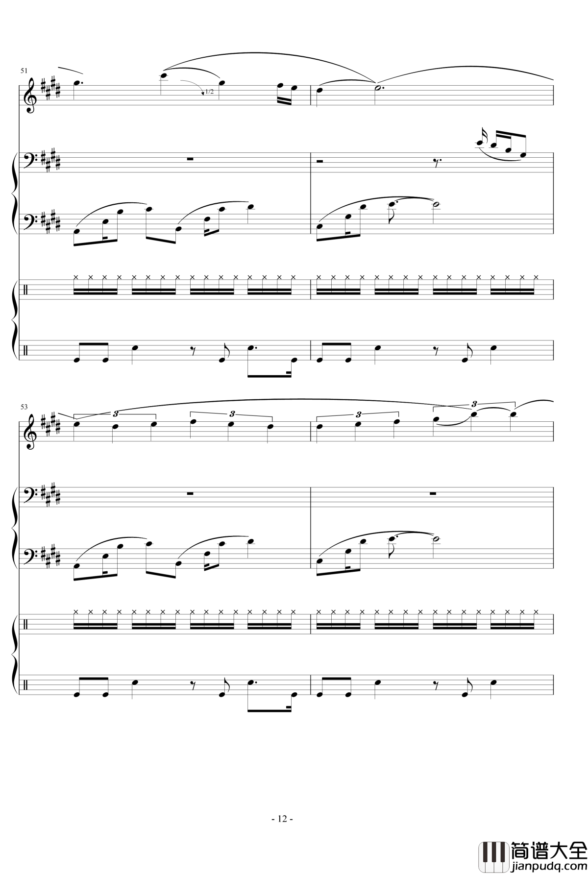 Represent钢琴谱___Dj_Okawari_总谱_DJ_Okawari