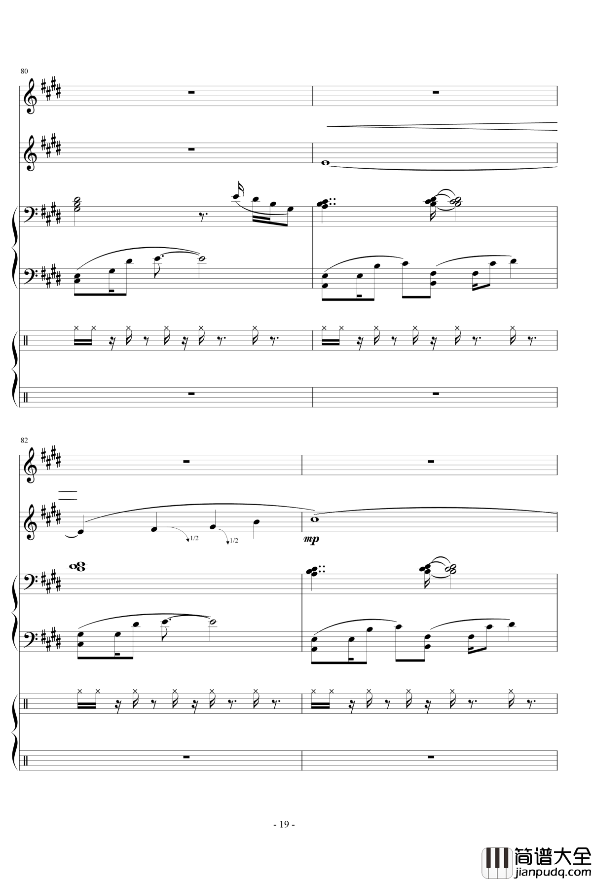 Represent钢琴谱___Dj_Okawari_总谱_DJ_Okawari