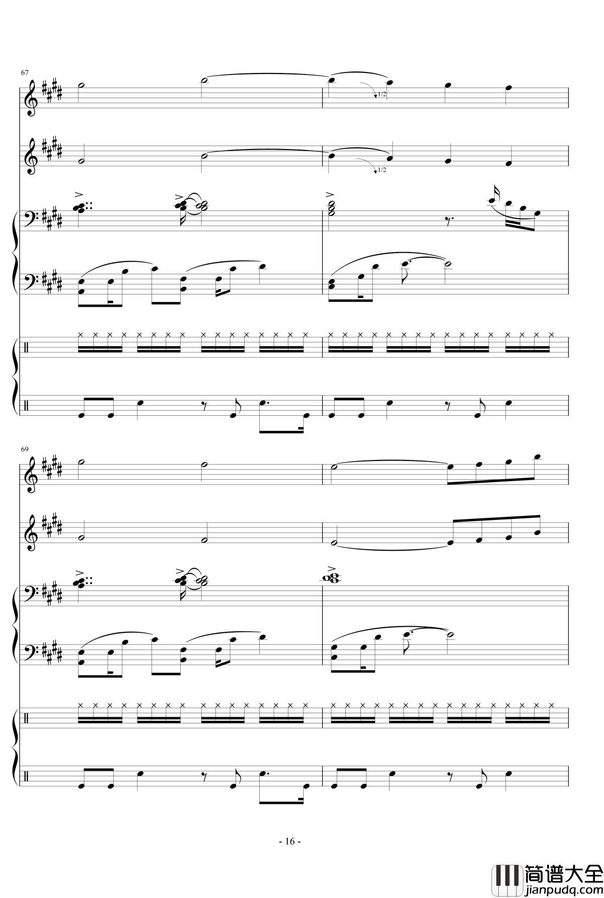 Represent钢琴谱___Dj_Okawari_总谱_DJ_Okawari