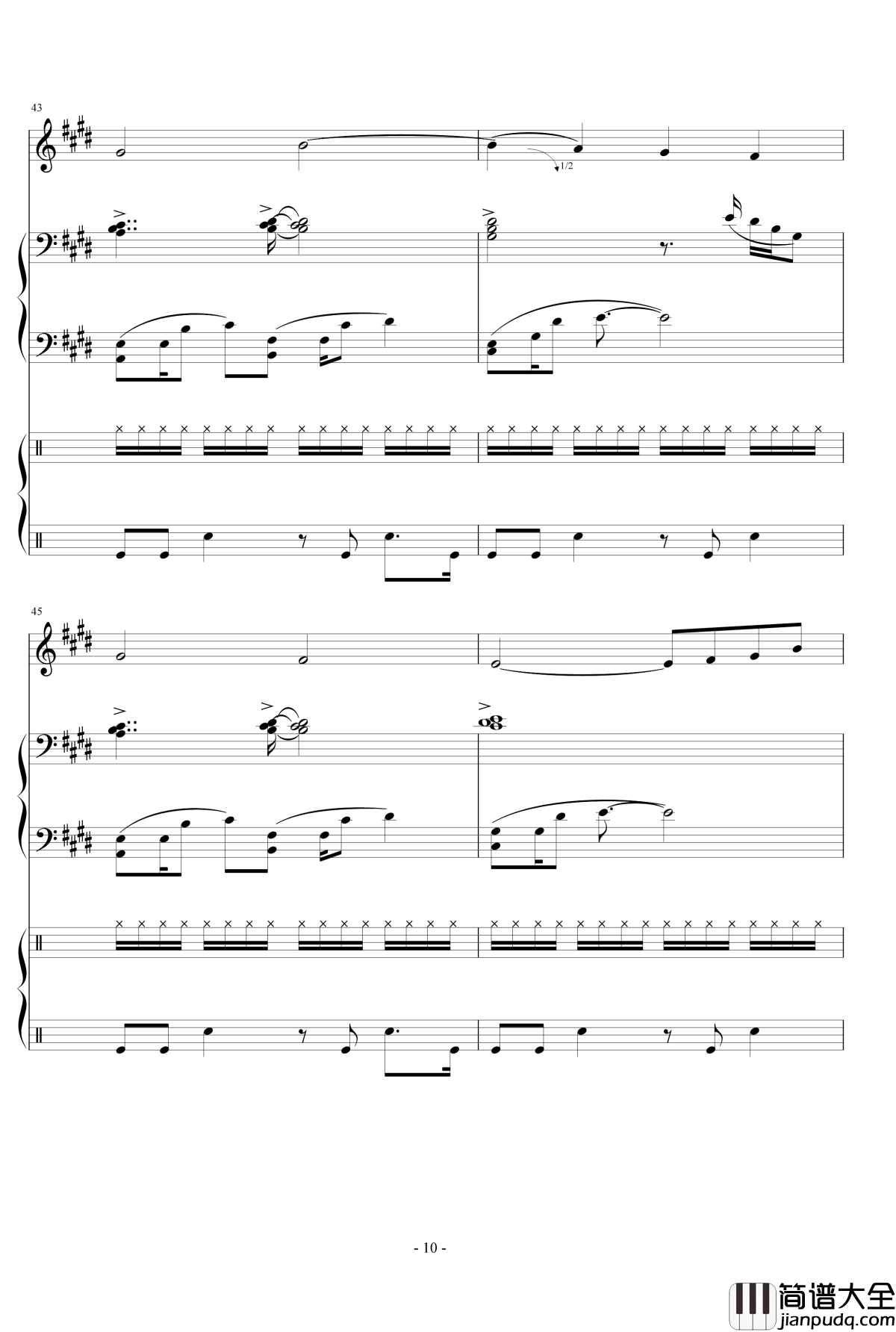 Represent钢琴谱___Dj_Okawari_总谱_DJ_Okawari