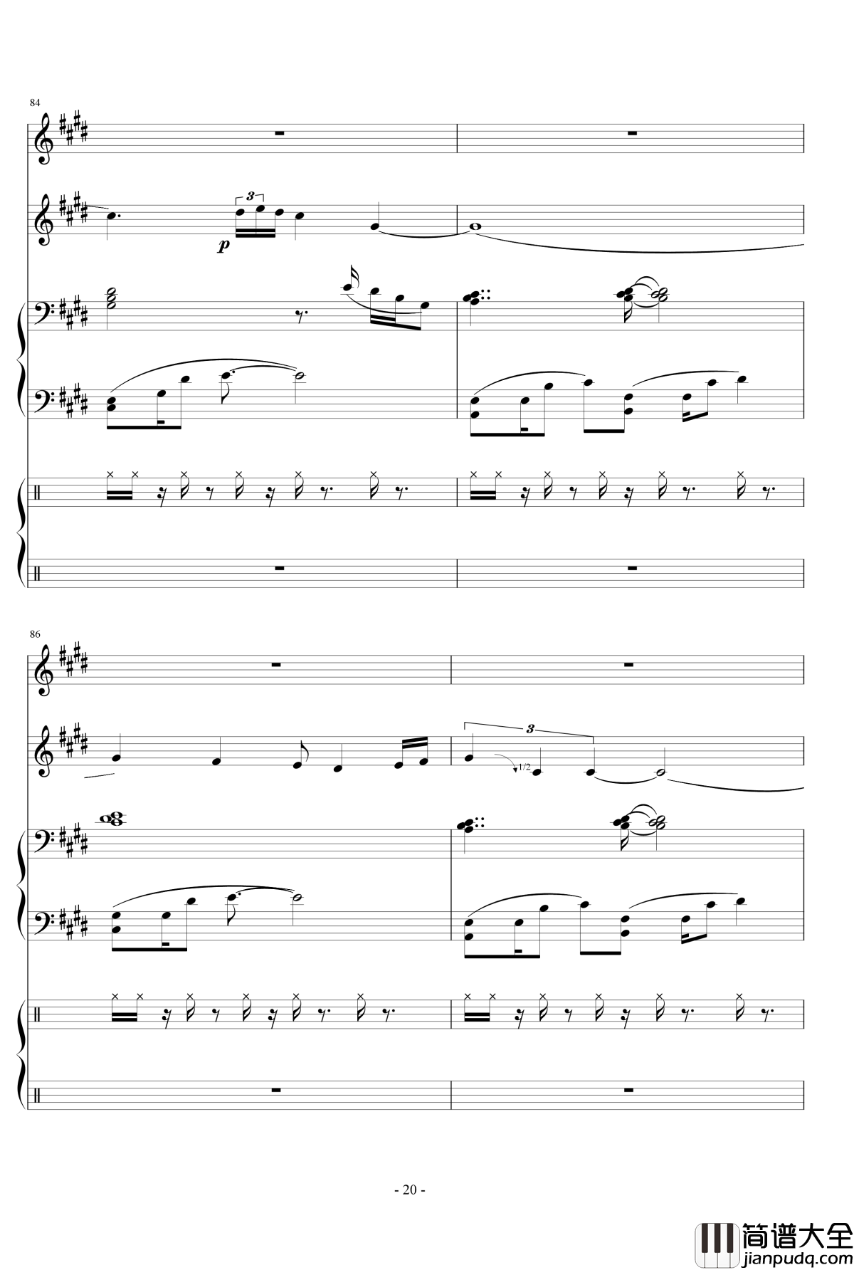 Represent钢琴谱___Dj_Okawari_总谱_DJ_Okawari