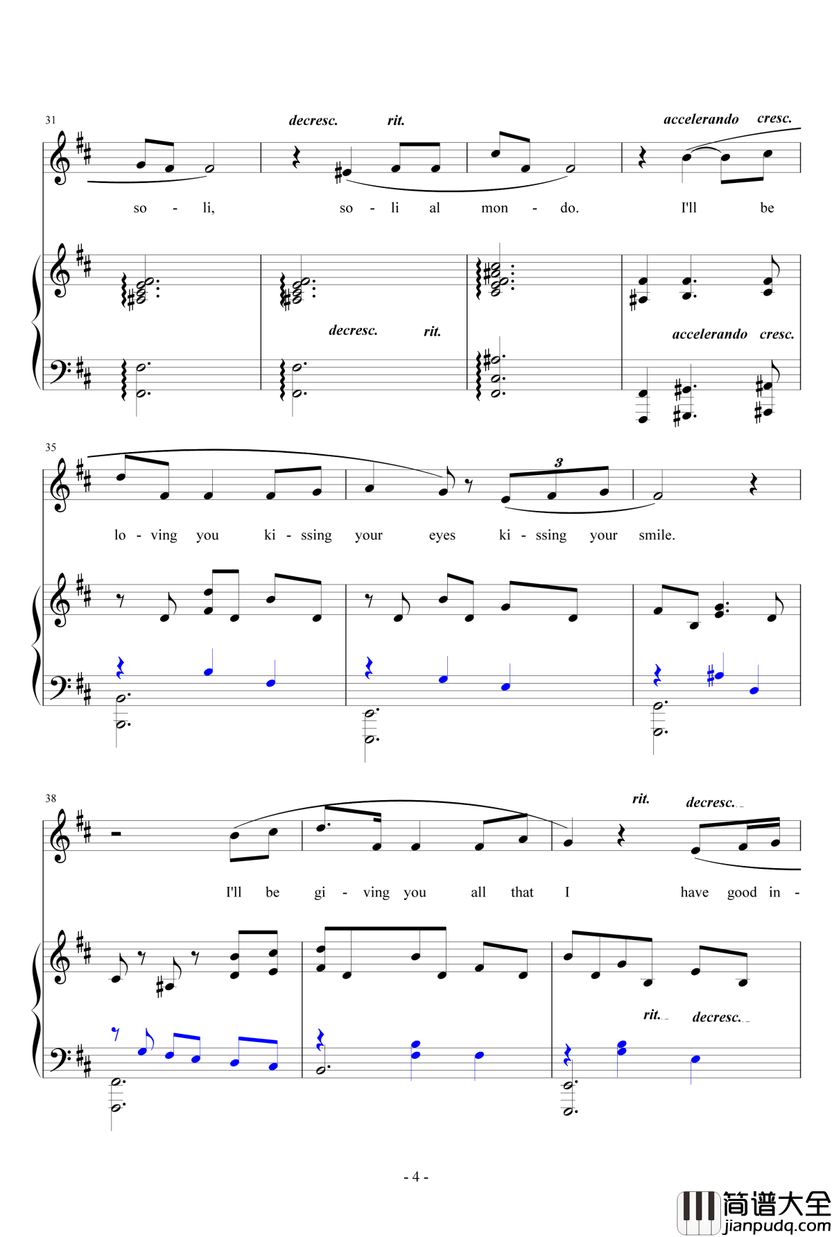 Mio_Bello_Bello_Amore钢琴谱_Cirque_du_Soleil_Cirque_du_Soleil