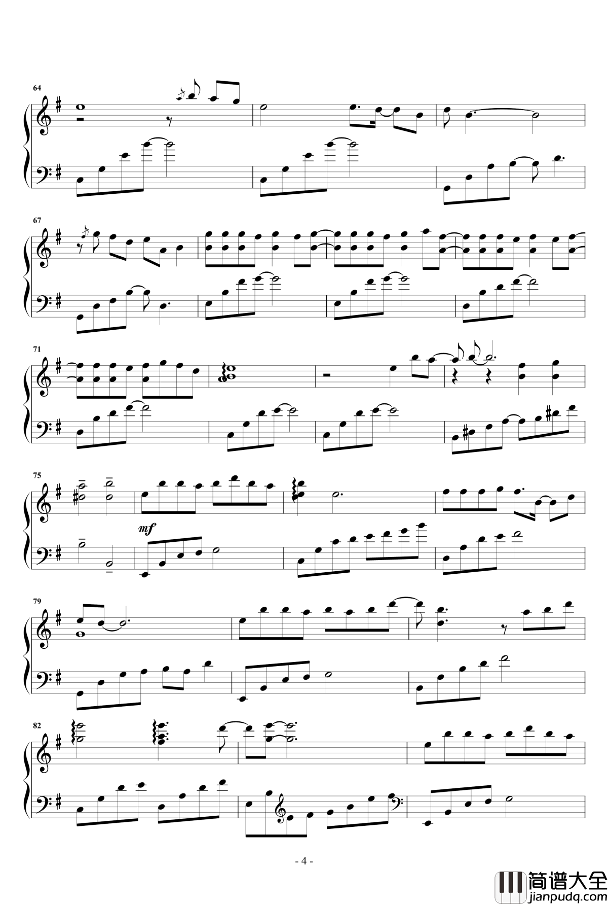 凉凉_钢琴谱华丽演奏版_张碧晨