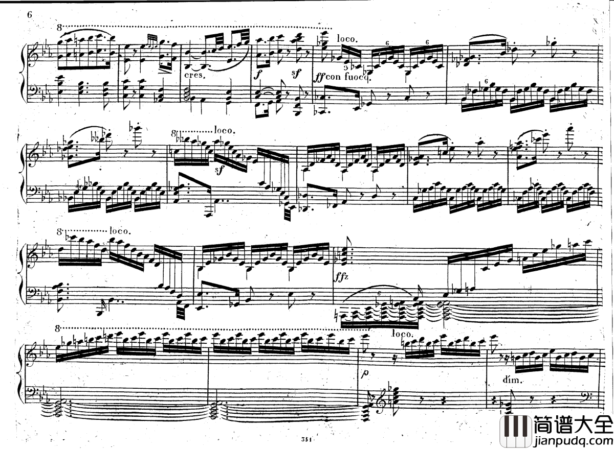 降E大调第八钢琴奏鸣曲_Op.144钢琴谱_车尔尼_Czerny