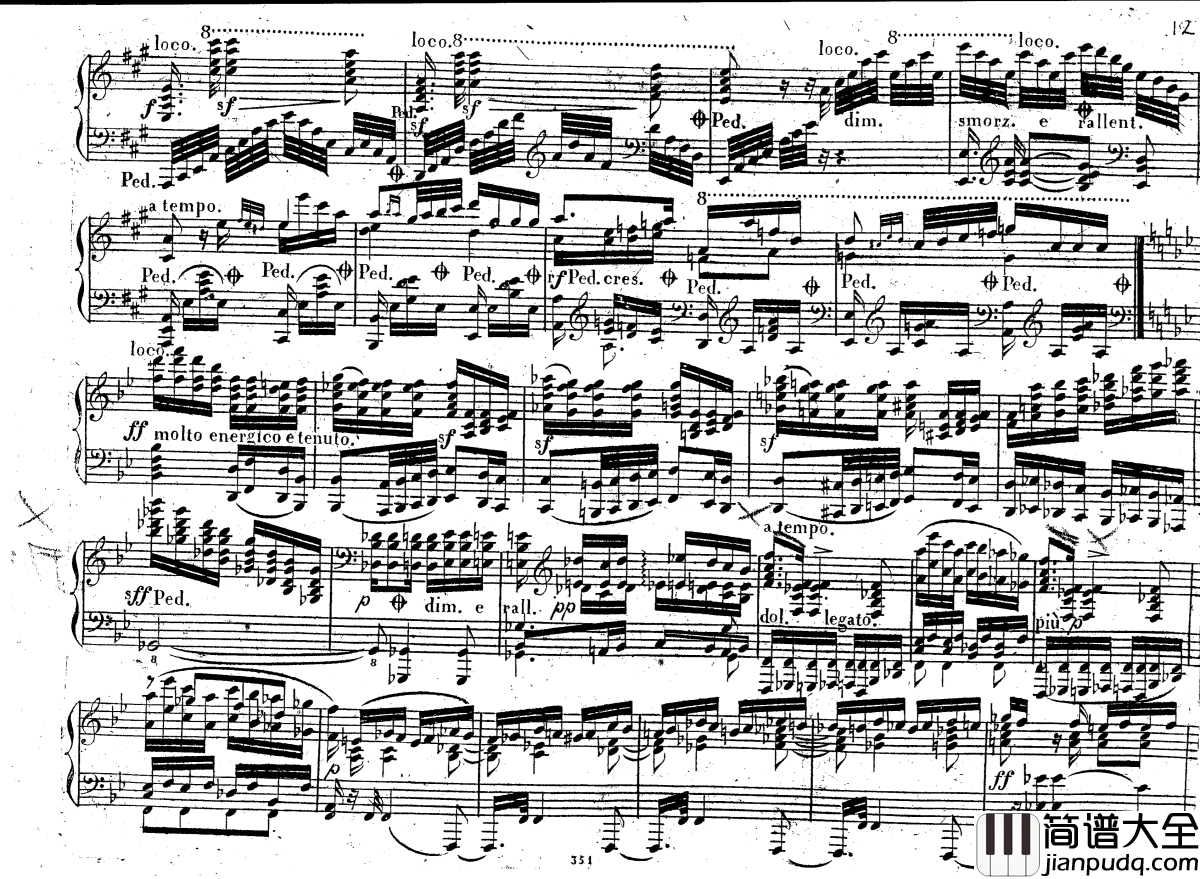 降E大调第八钢琴奏鸣曲_Op.144钢琴谱_车尔尼_Czerny