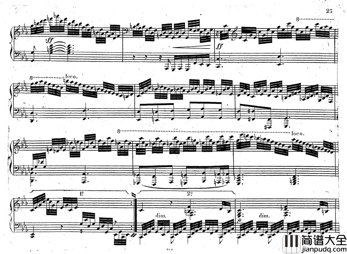 降E大调第八钢琴奏鸣曲_Op.144钢琴谱_车尔尼_Czerny