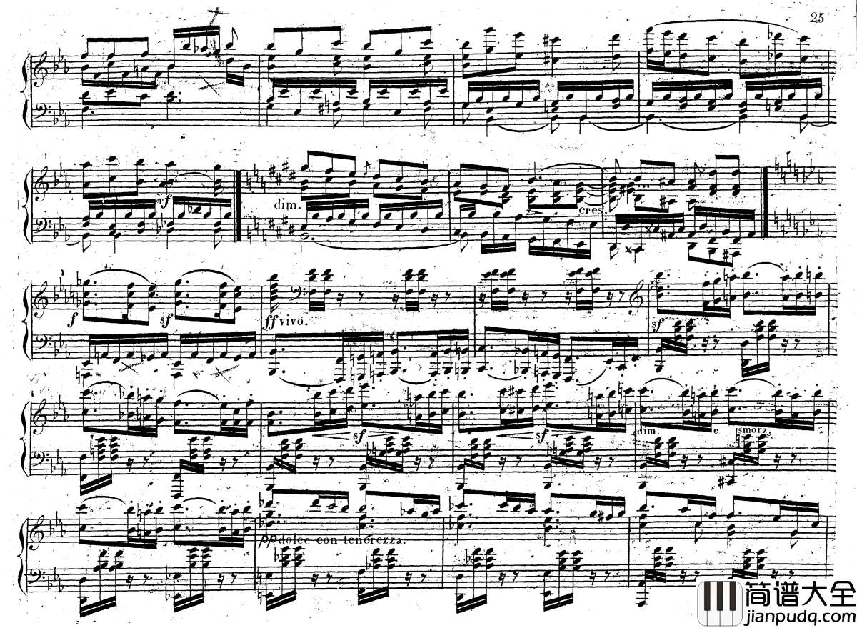 降E大调第八钢琴奏鸣曲_Op.144钢琴谱_车尔尼_Czerny