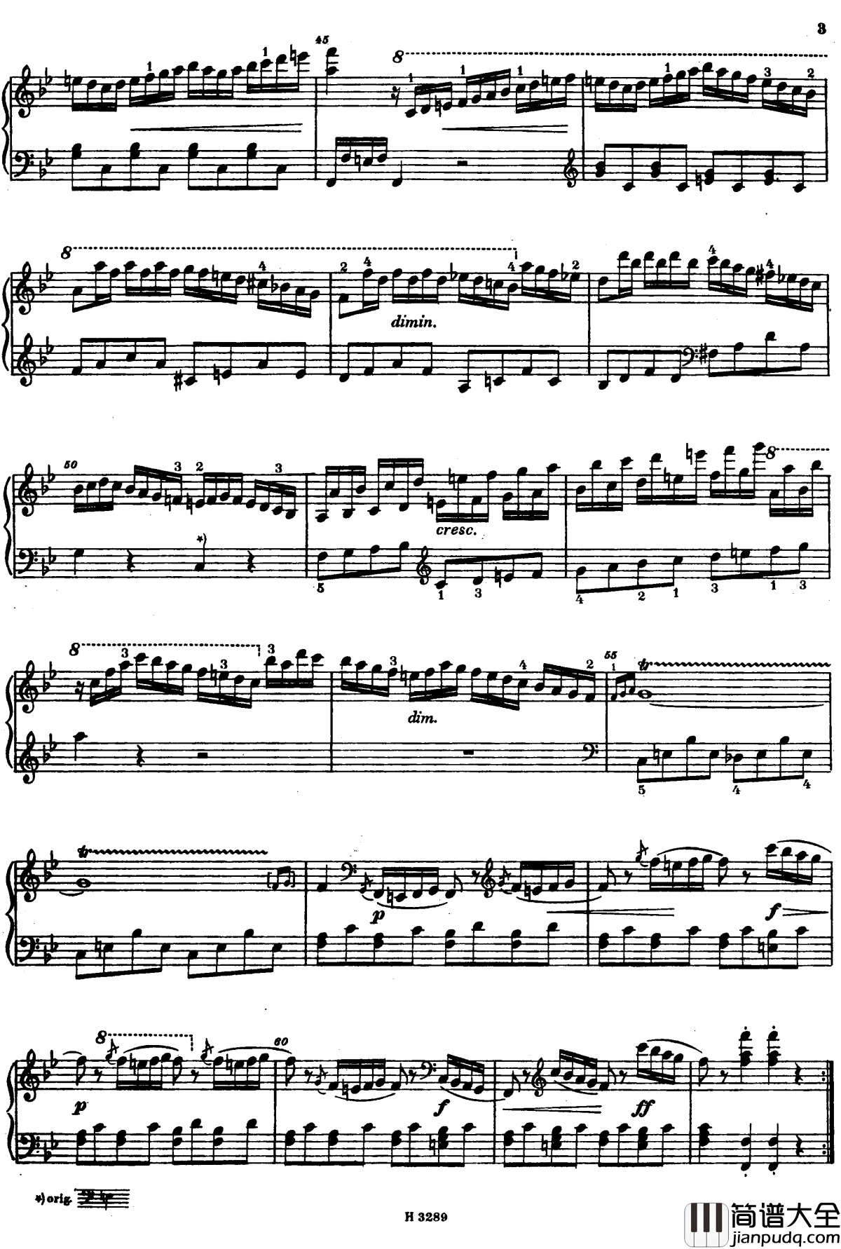 降B大调第八钢琴奏鸣曲Op.23钢琴谱_杜舍克