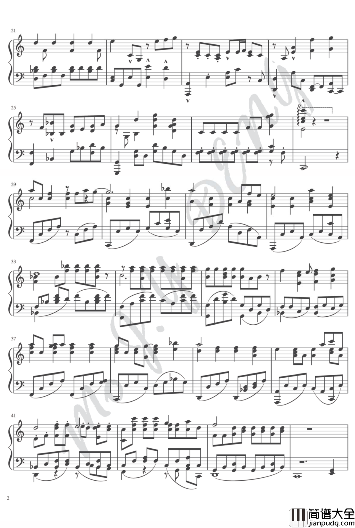 小幸运钢琴谱_纯伴奏钢琴谱_田馥甄