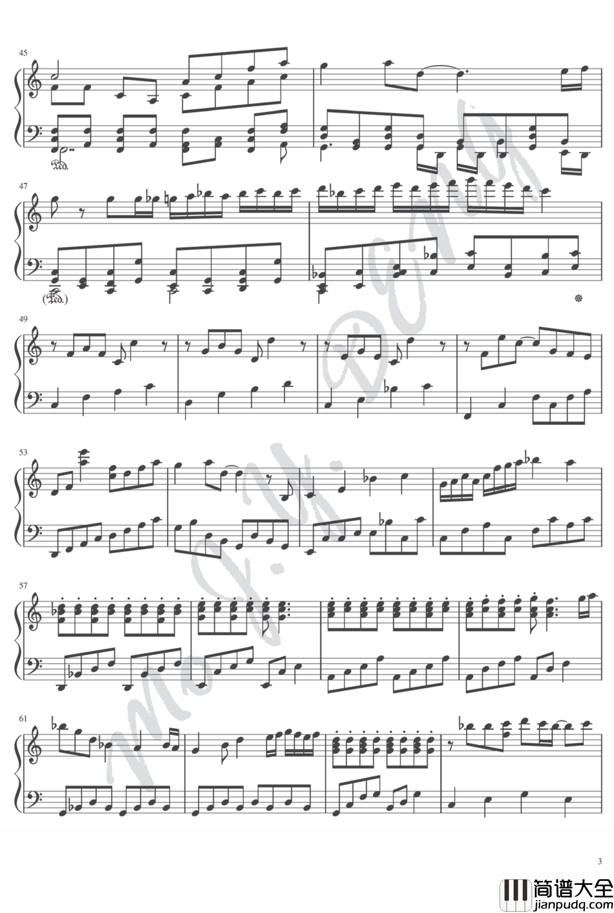 小幸运钢琴谱_纯伴奏钢琴谱_田馥甄