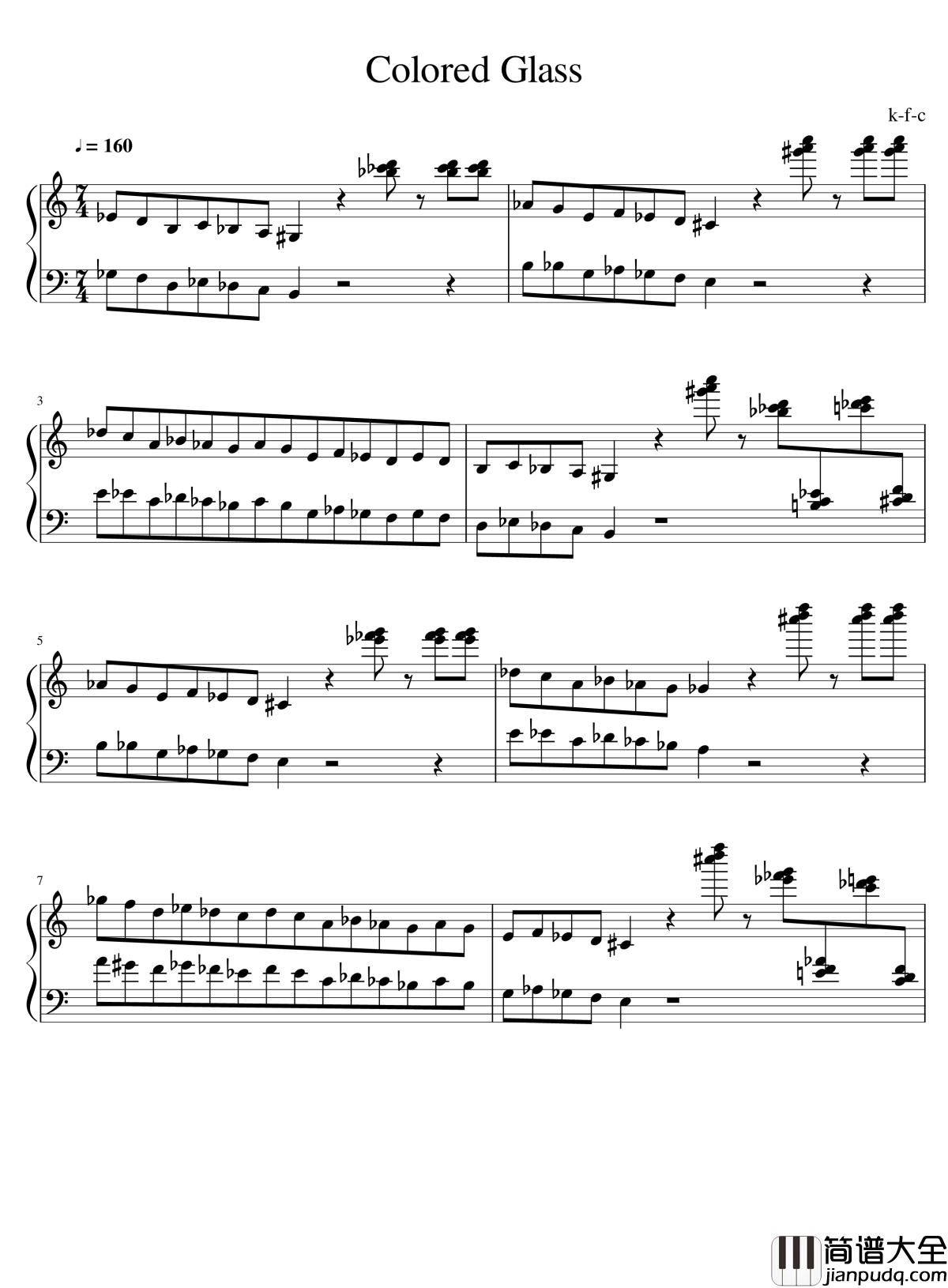 彩色玻璃钢琴谱_k_f_c