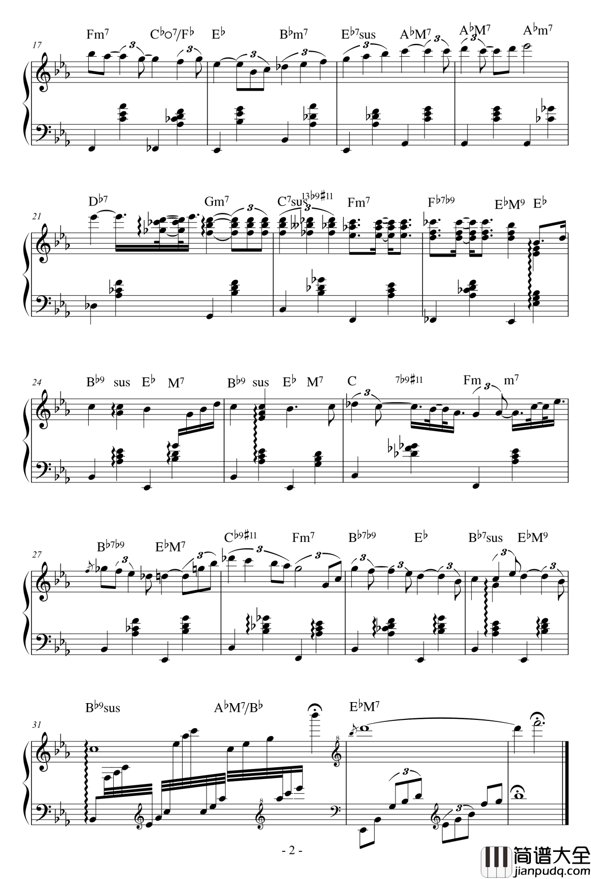 月晕钢琴谱_fxystudio