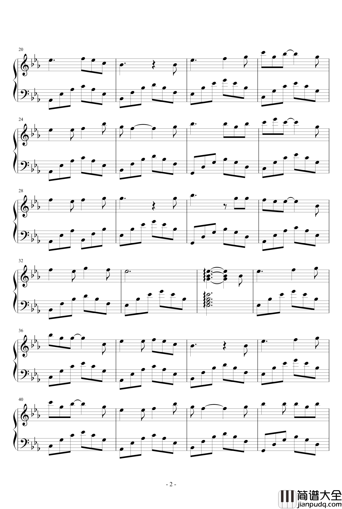 成都_钢琴谱_易弹优质好听良心版_赵雷