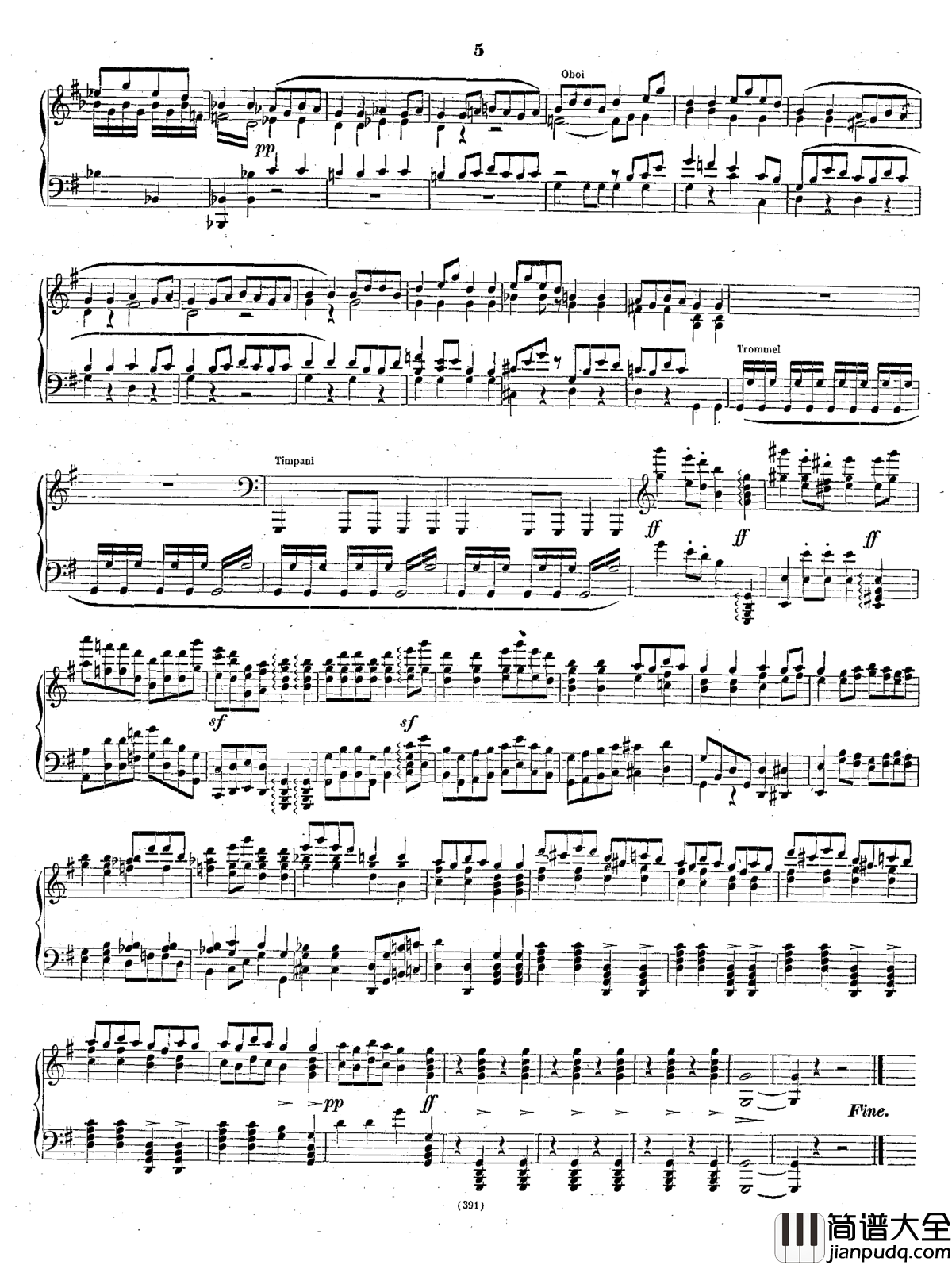 图兰朵Op.37_钢琴谱_序曲_韦伯