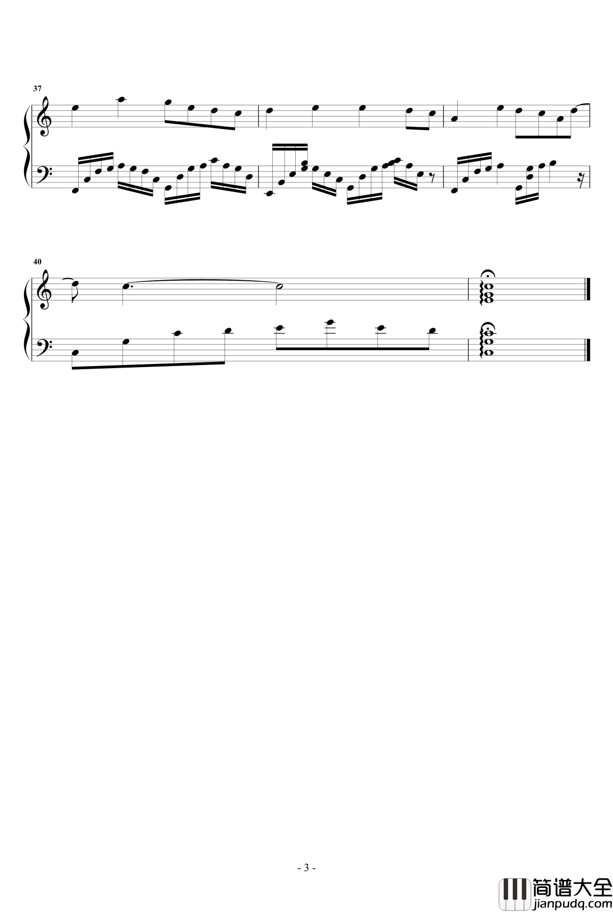 繁花_钢琴谱独奏版_董贞