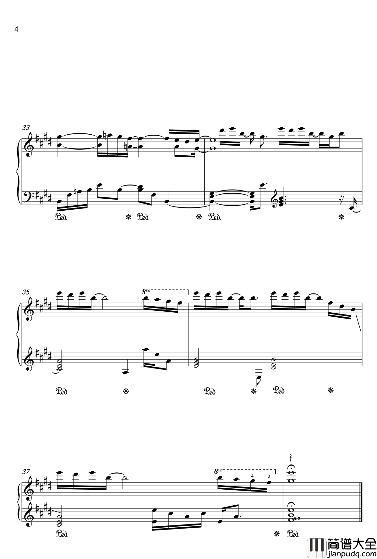 I_Will钢琴谱_晴れのちきっと菜の花びより