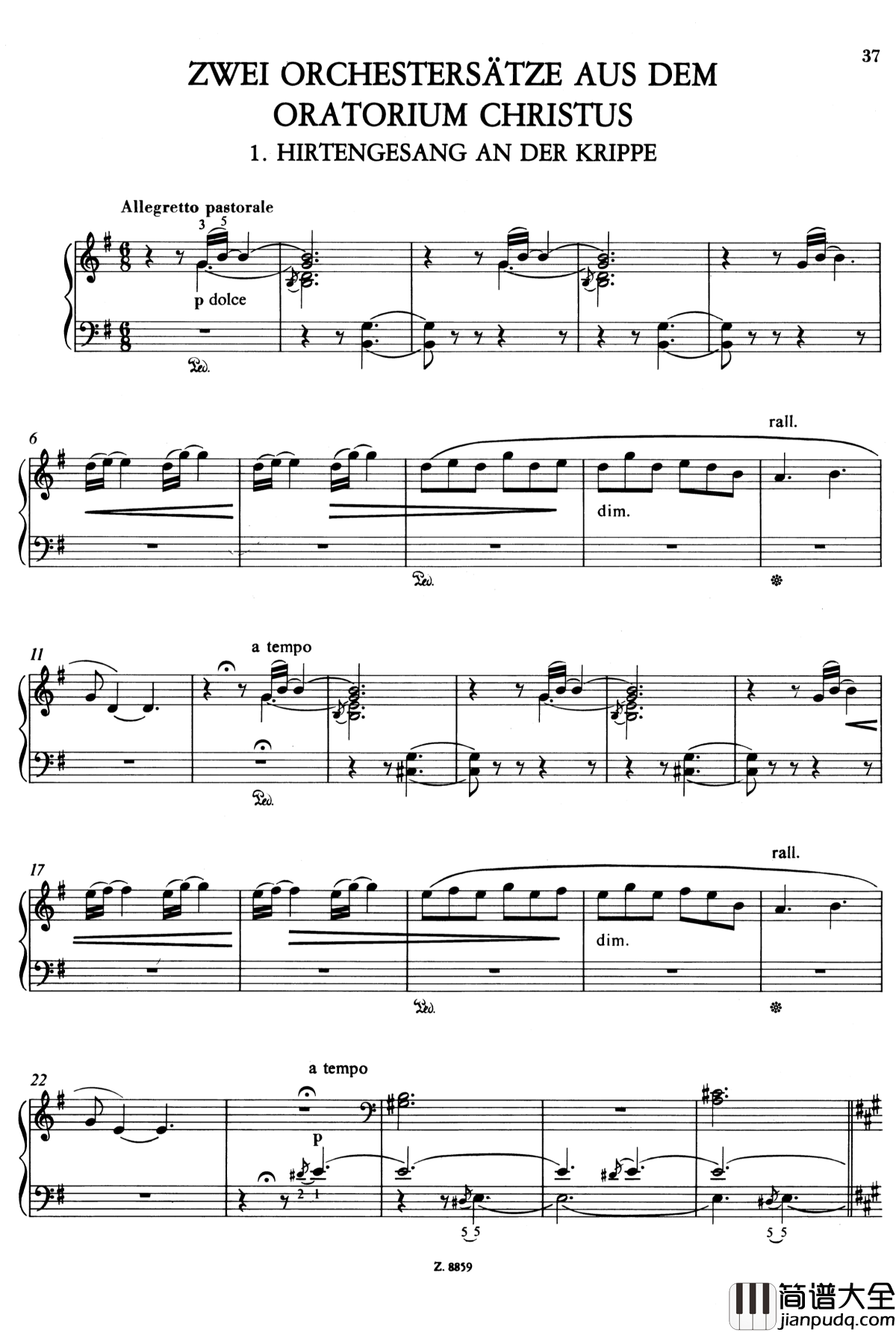 耶稣基督_S.3_选段_牧歌进行曲钢琴谱_李斯特