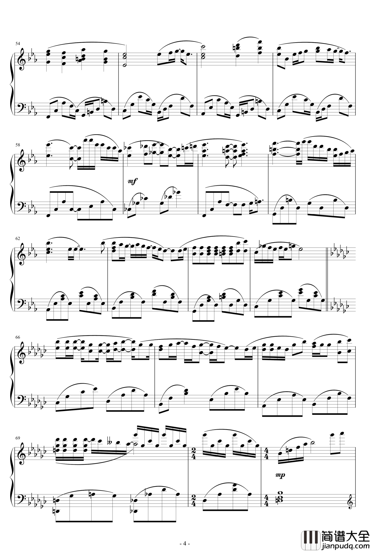 奏钢琴谱_かなで_一周的朋友ED完整版