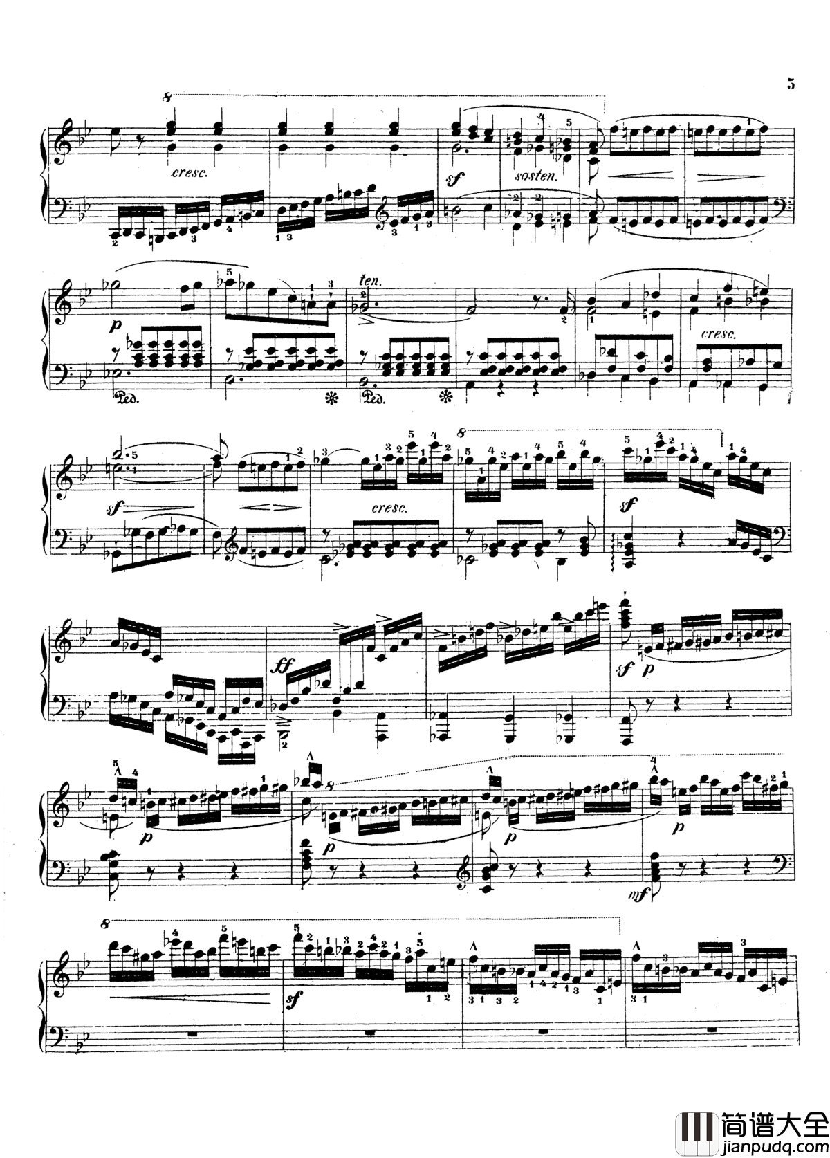 g小调第三钢琴协奏曲Op.58钢琴谱_莫谢莱斯