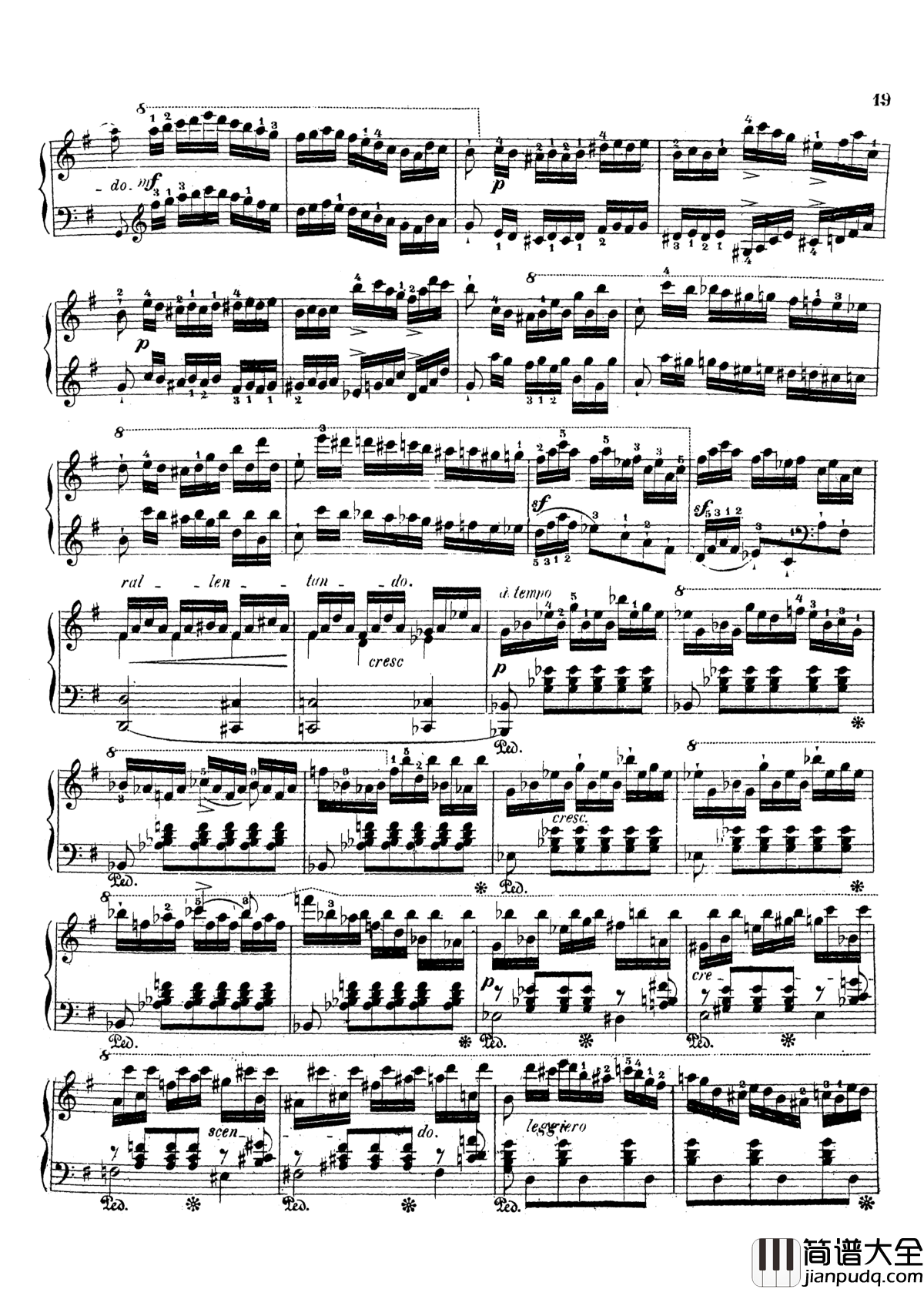 g小调第三钢琴协奏曲Op.58钢琴谱_莫谢莱斯