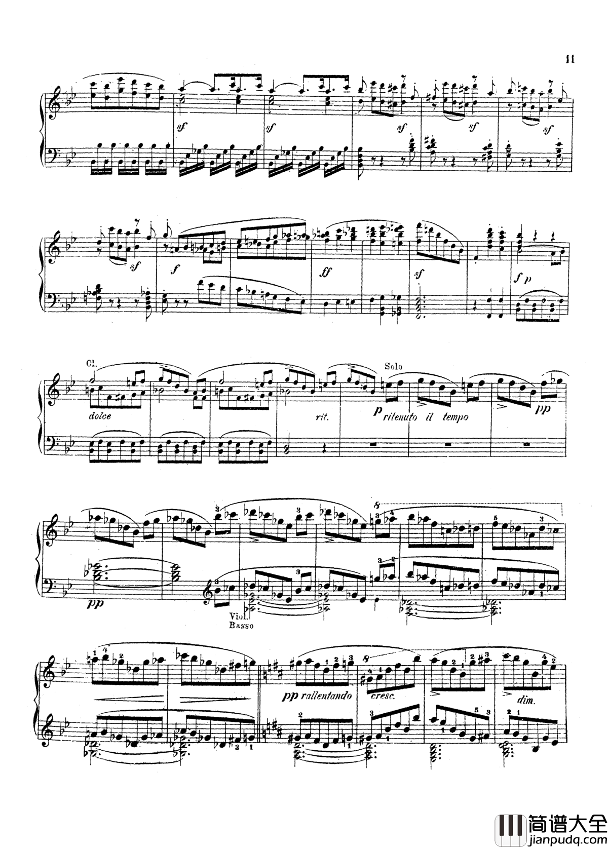 g小调第三钢琴协奏曲Op.58钢琴谱_莫谢莱斯