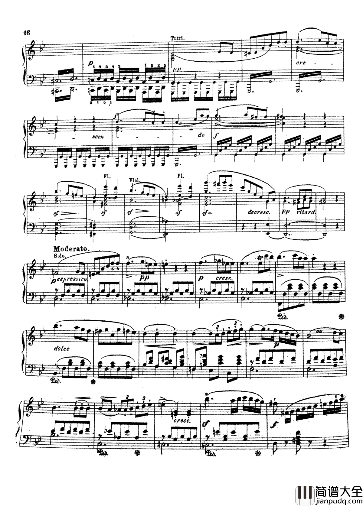 g小调第三钢琴协奏曲Op.58钢琴谱_莫谢莱斯