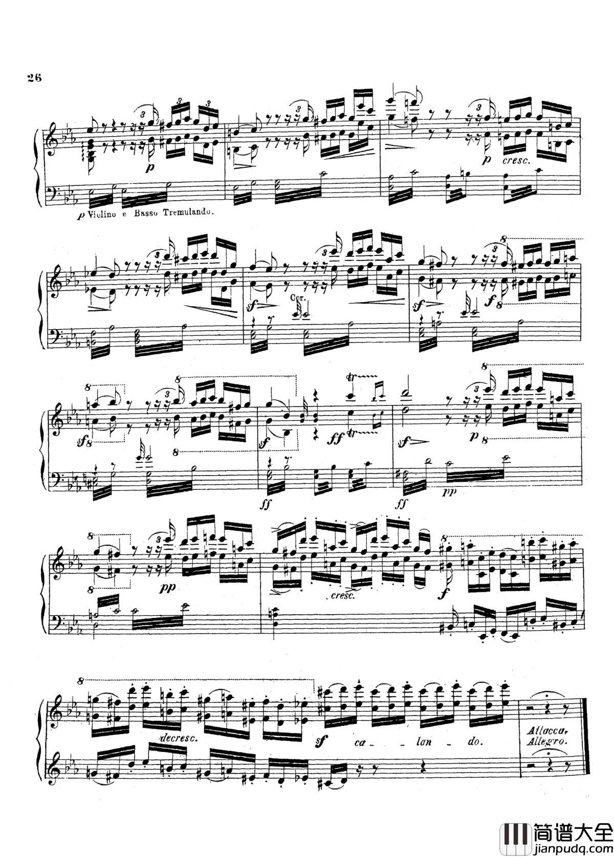 g小调第三钢琴协奏曲Op.58钢琴谱_莫谢莱斯