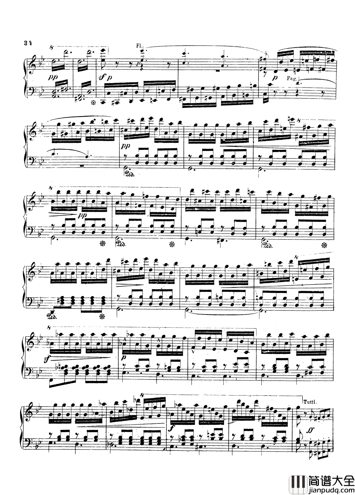 g小调第三钢琴协奏曲Op.58钢琴谱_莫谢莱斯