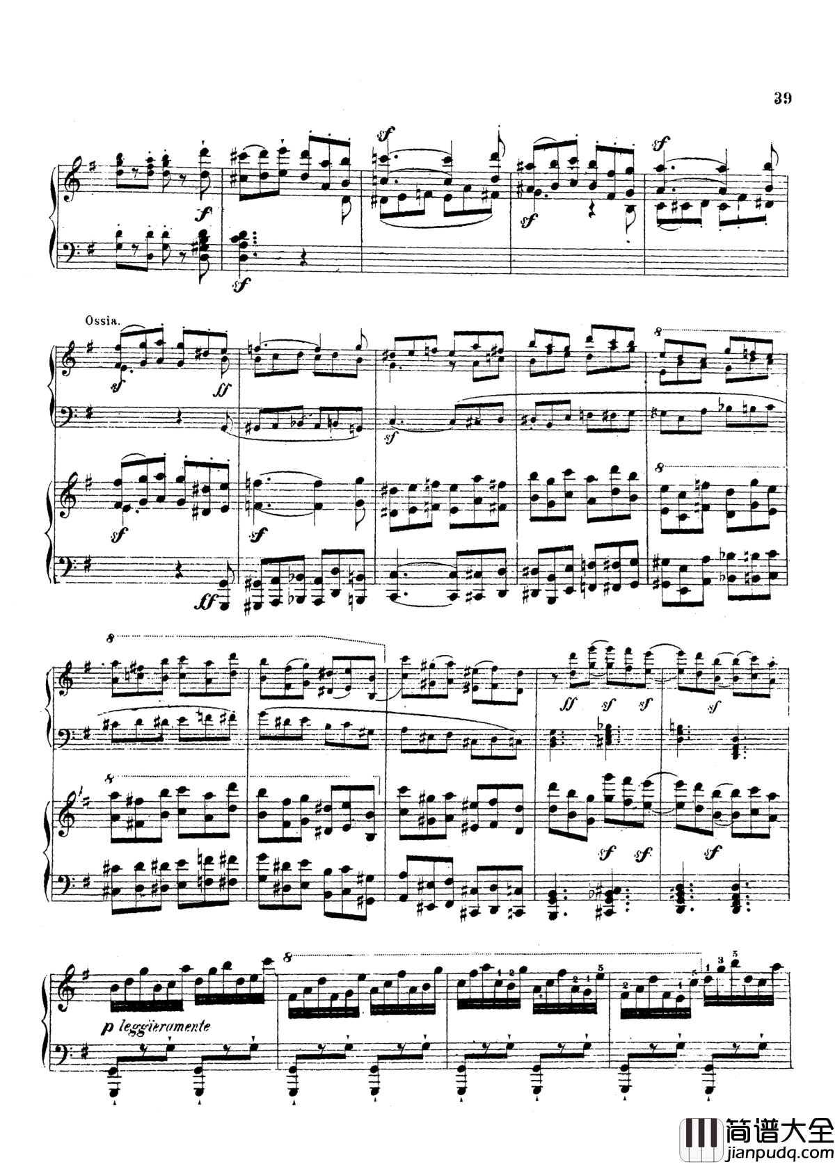 g小调第三钢琴协奏曲Op.58钢琴谱_莫谢莱斯