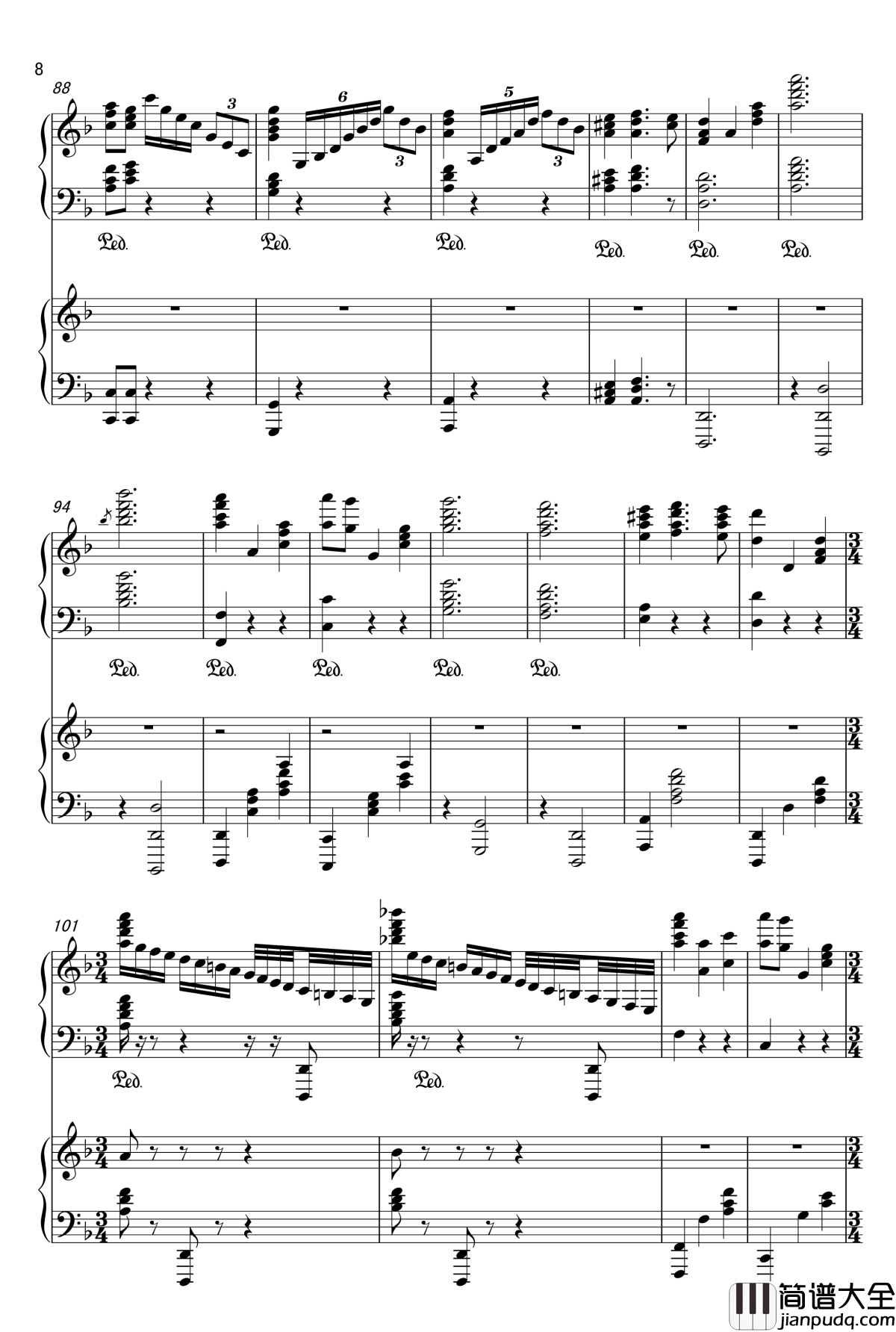 加勒比海盗_四手联弹钢琴谱_Hans_Zimmer