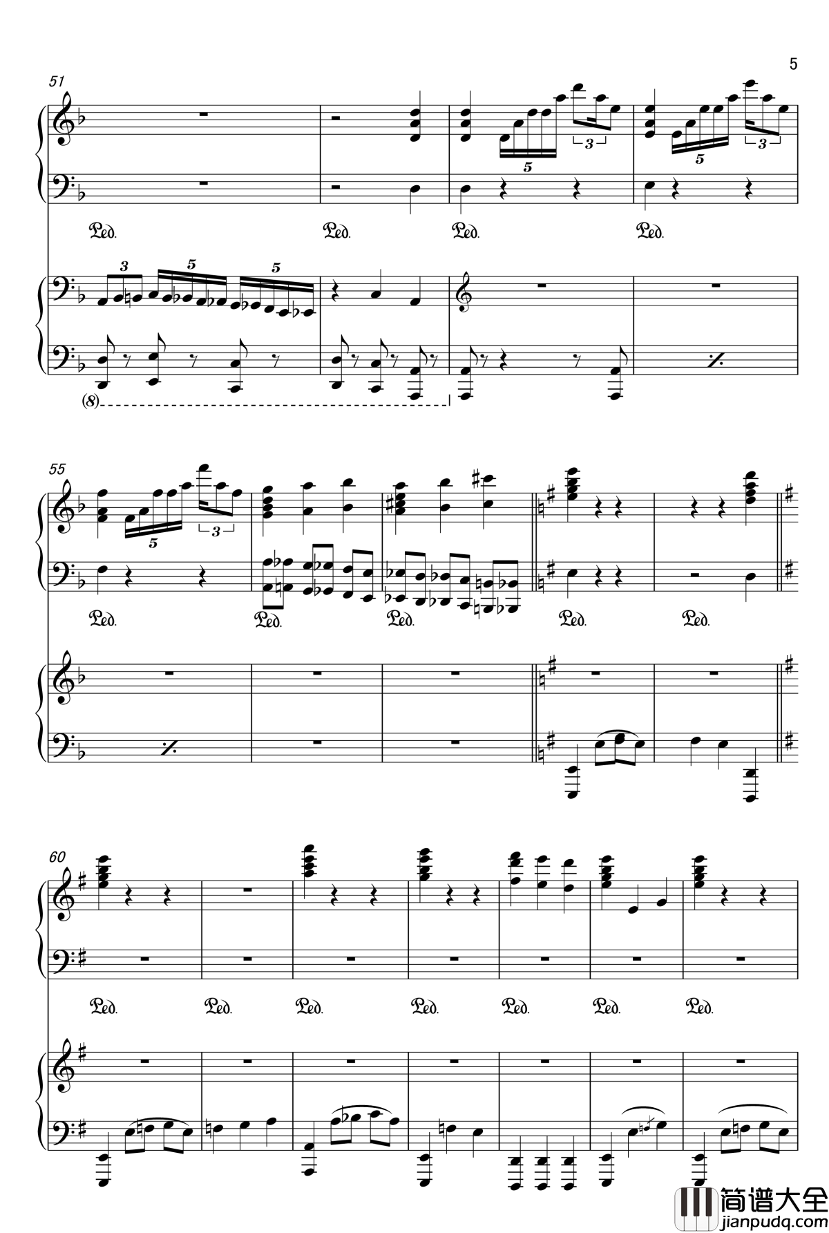 加勒比海盗_四手联弹钢琴谱_Hans_Zimmer