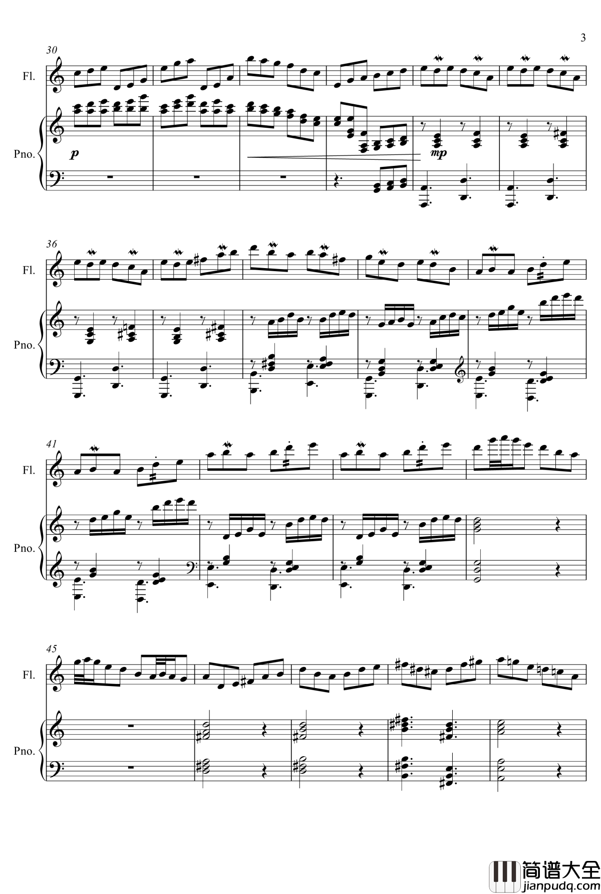 即兴曲3钢琴谱_yewwc
