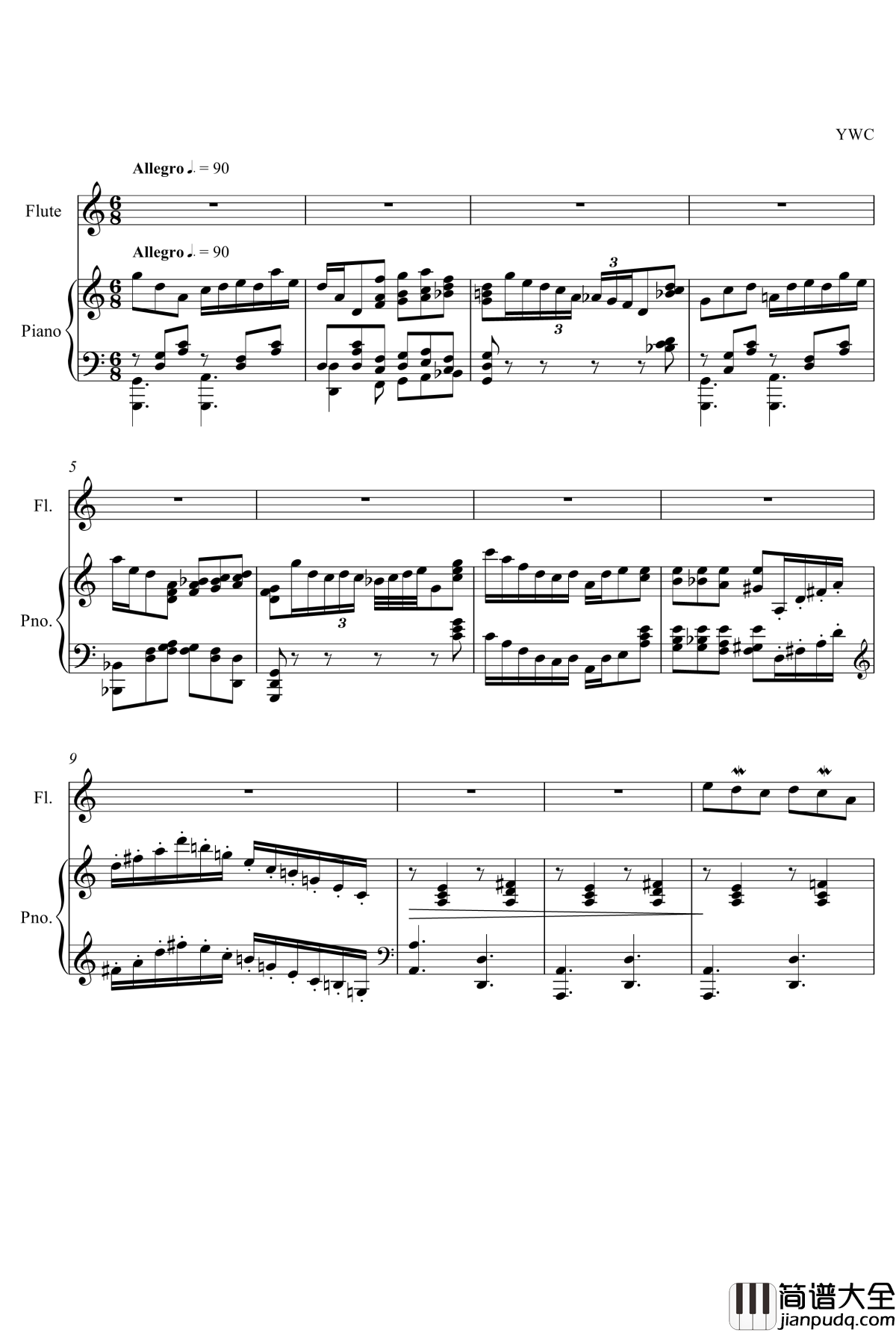 即兴曲3钢琴谱_yewwc