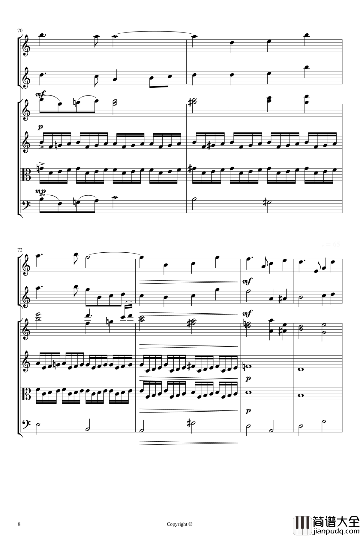 即兴曲2钢琴谱_yewwc