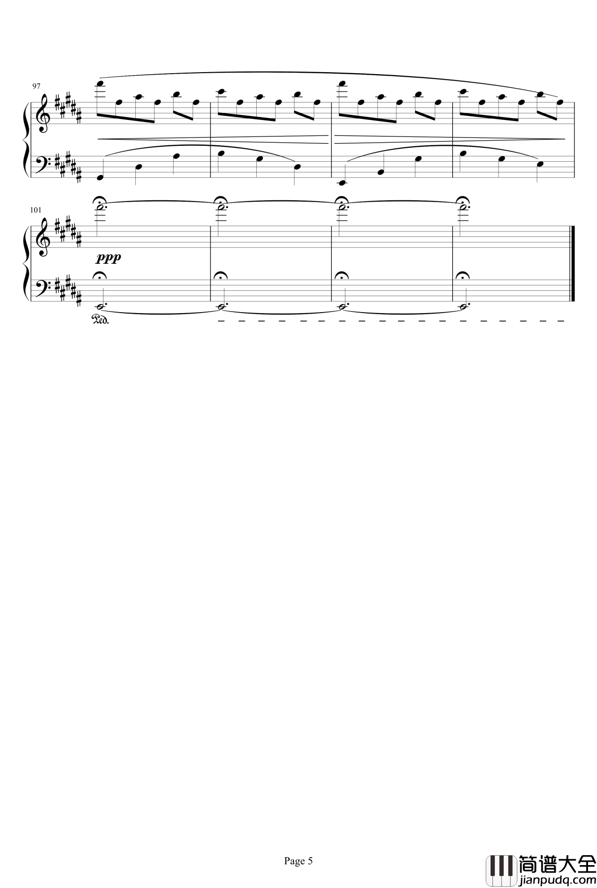風紋_3つの軌跡钢琴谱_最终幻想