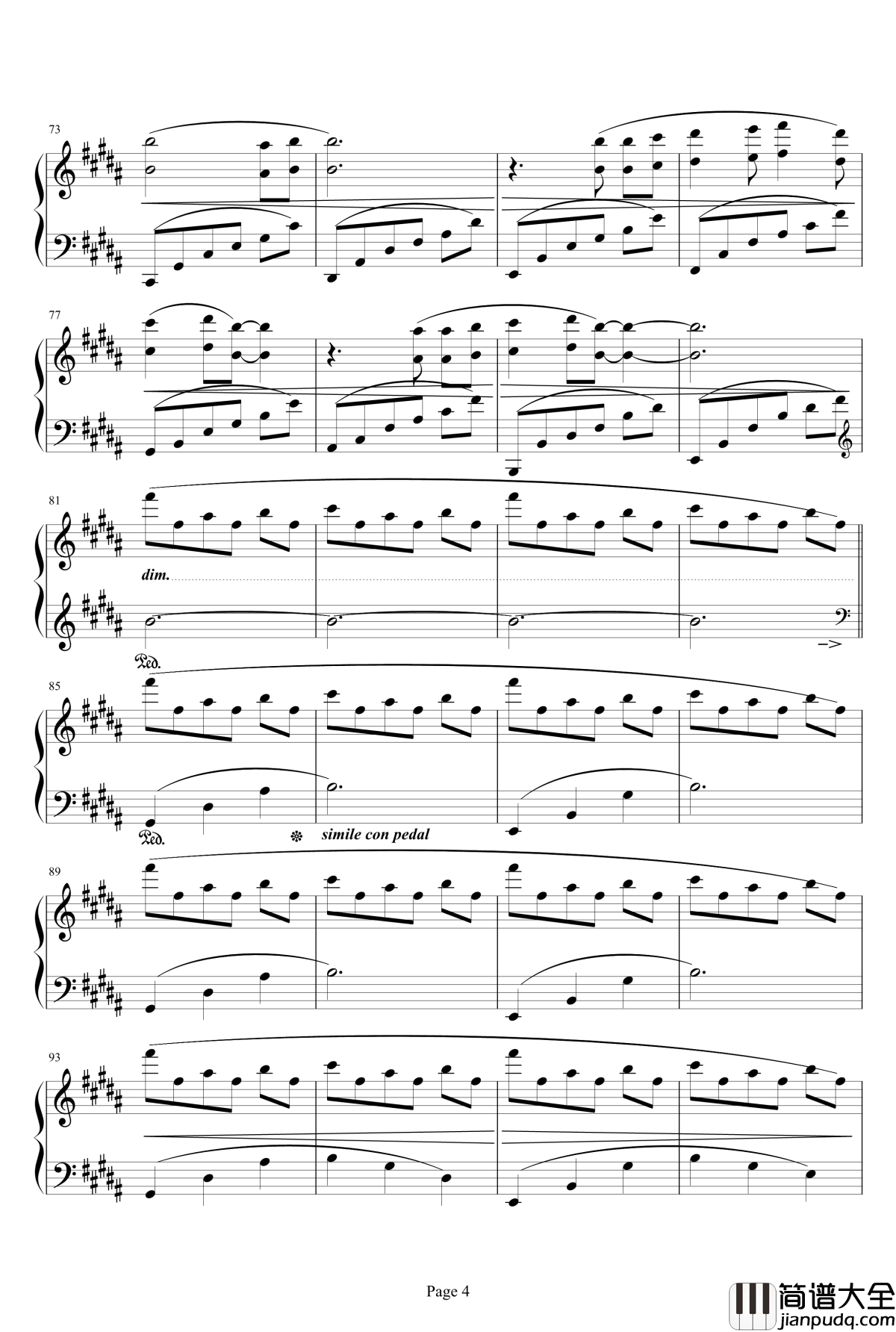 風紋_3つの軌跡钢琴谱_最终幻想