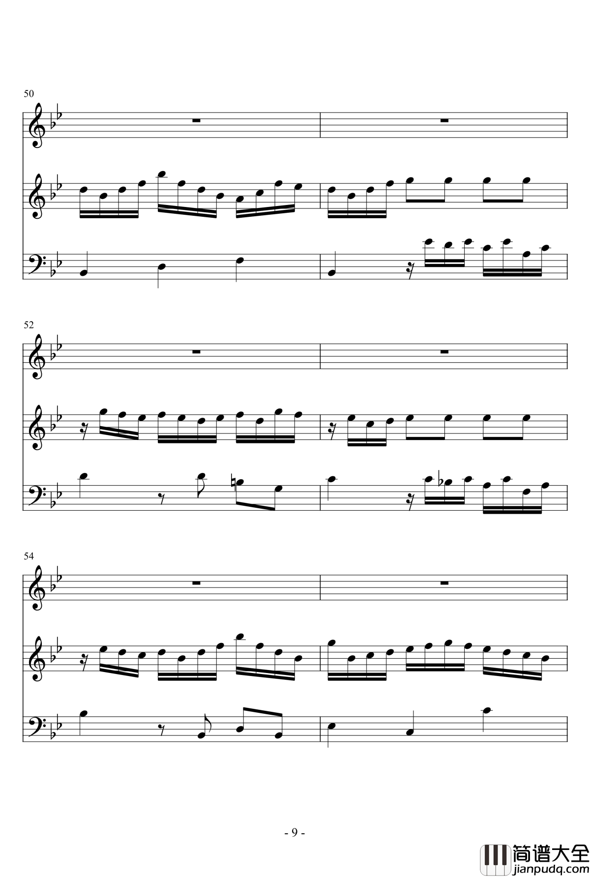 长笛与羽管键琴奏鸣曲第一乐章钢琴谱_巴赫_P.E.Bach